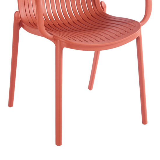 Πολυθρόνα Teragi στοιβαζόμενη pp με UV protection terracotta 59x57x82εκ **