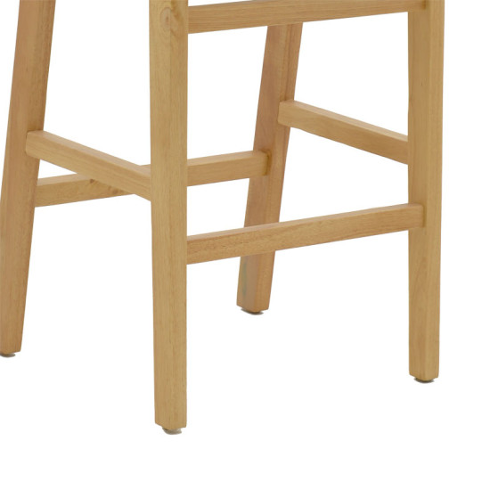 Σκαμπό μπαρ Julien rubberwood φυσικό-έδρα φυσικό σχοινί 45x46x95εκ **