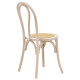 Καρέκλα Azhel white wash ξύλο οξιάς-έδρα φυσικό rattan 41x50x89εκ