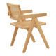 Πολυθρόνα Winslow φυσικό rubberwood 52x59x79εκ **