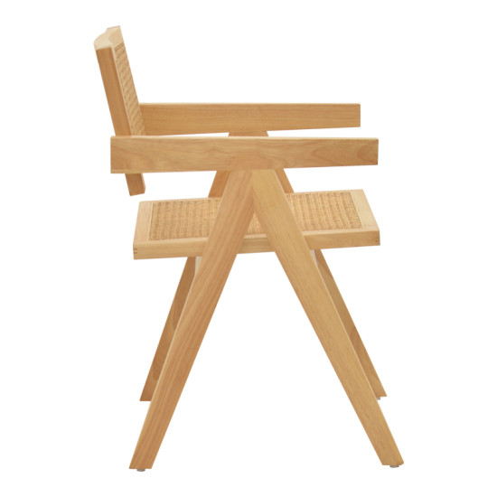 Πολυθρόνα Winslow φυσικό rubberwood 52x59x79εκ **
