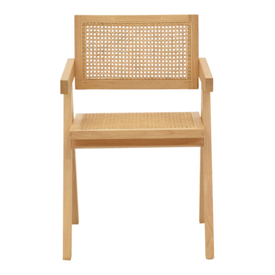 Πολυθρόνα Winslow φυσικό rubberwood 52x59x79εκ **