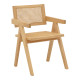 Πολυθρόνα Winslow φυσικό rubberwood 52x59x79εκ **