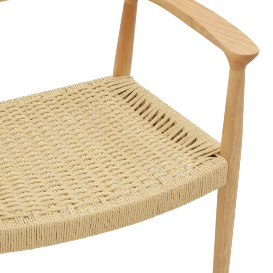 Πολυθρόνα Juvan φυσικό rubberwood 64x53x77εκ **