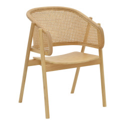 Πολυθρόνα Wenzy φυσικό Rattan - μασίφ ξύλο toon 58x58x82εκ **