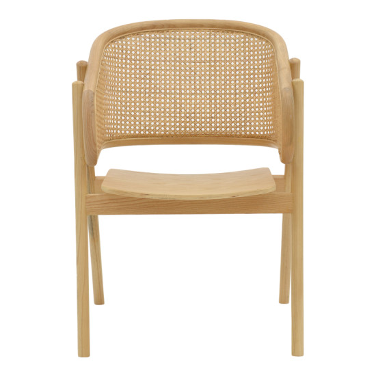 Πολυθρόνα Wenzy φυσικό Rattan - μασίφ ξύλο toon 58x58x82εκ **