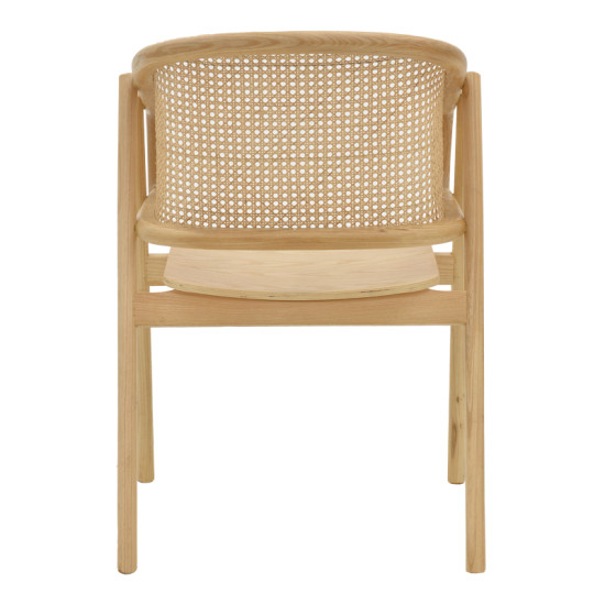 Πολυθρόνα Wenzy φυσικό Rattan - μασίφ ξύλο toon 58x58x82εκ **