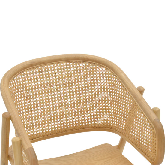 Πολυθρόνα Wenzy φυσικό Rattan - μασίφ ξύλο toon 58x58x82εκ **
