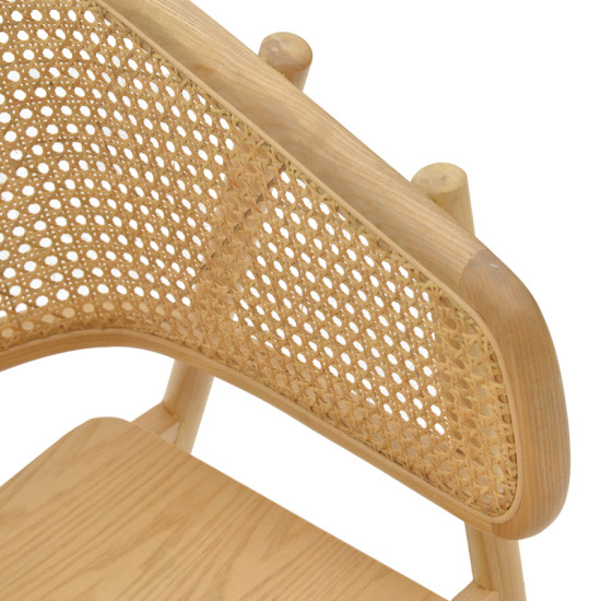 Πολυθρόνα Wenzy φυσικό Rattan - μασίφ ξύλο toon 58x58x82εκ **