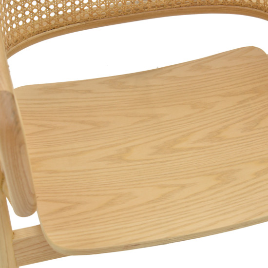Πολυθρόνα Wenzy φυσικό Rattan - μασίφ ξύλο toon 58x58x82εκ **