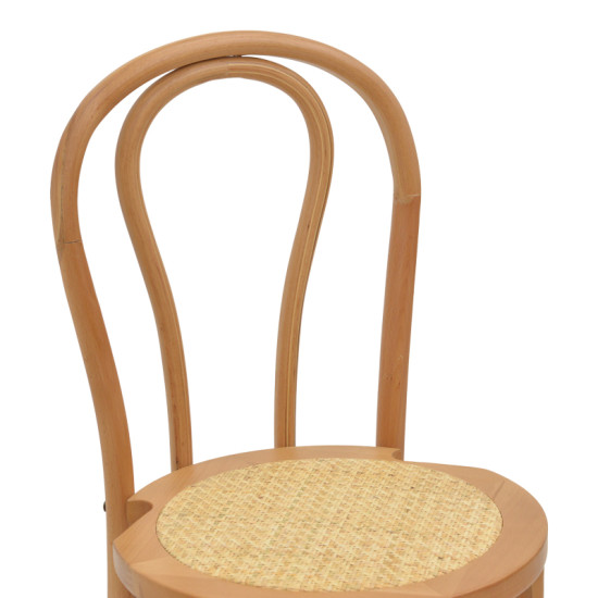 Σκαμπό μπαρ Thonet φυσικό ξύλο οξιάς-έδρα φυσικό rattan 41x50x105εκ **