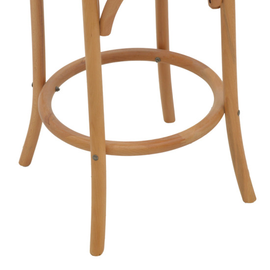 Σκαμπό μπαρ Thonet φυσικό ξύλο οξιάς-έδρα φυσικό rattan 41x50x105εκ **