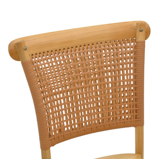 Καρέκλα Karley φυσικό ξύλο οξιάς-έδρα φυσικό rattan 48x52x89εκ **