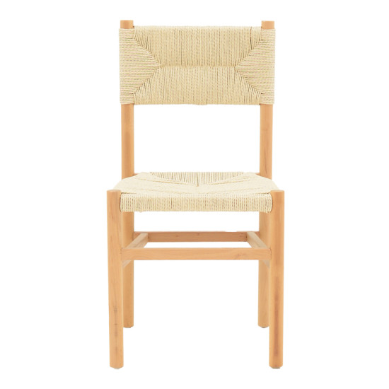 Καρέκλα Oarvine φυσικό rubberwood-φυσικό σχοινί 46x52x88εκ **