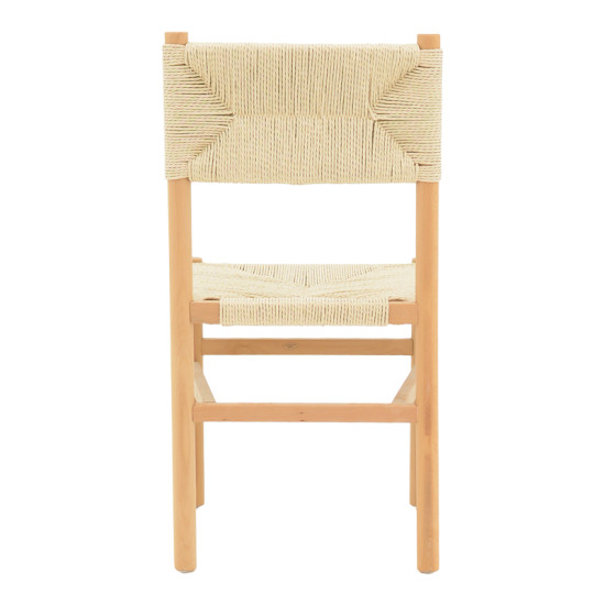 Καρέκλα Oarvine φυσικό rubberwood-φυσικό σχοινί 46x52x88εκ **