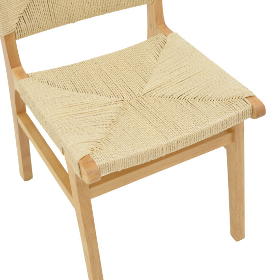 Καρέκλα Arten σχοινί-rubberwood σε φυσική απόχρωση 60x55x85εκ **