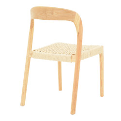 Καρέκλα Tavrine σχοινί-rubberwood σε φυσική απόχρωση 47x59x78εκ **