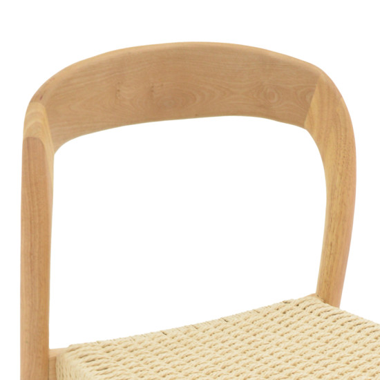 Καρέκλα Tavrine σχοινί-rubberwood σε φυσική απόχρωση 47x59x78εκ **