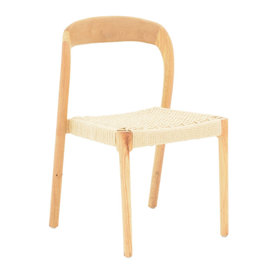Καρέκλα Tavrine σχοινί-rubberwood σε φυσική απόχρωση 47x59x78εκ **