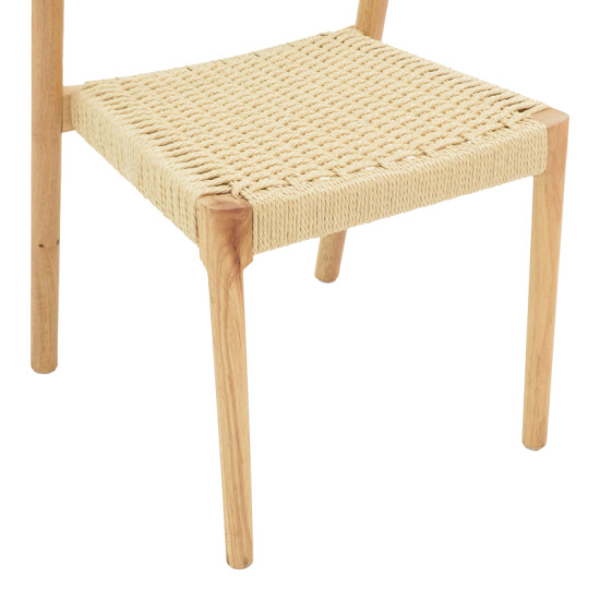Καρέκλα Tavrine σχοινί-rubberwood σε φυσική απόχρωση 47x59x78εκ **