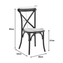 Καρέκλα Dylon στοιβαζόμενη ξύλο οξιάς-rattan άβαφη 48x52x89εκ **