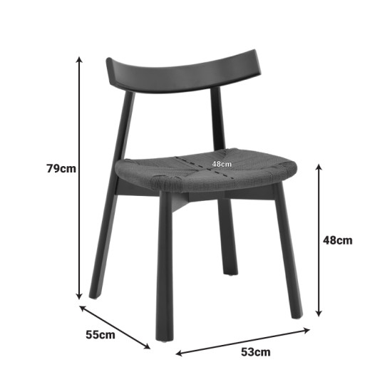 Καρέκλα Clareta rubberwood-σχοινί σε φυσική απόχρωση 53x55x79εκ **