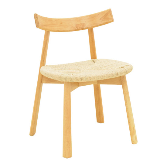 Καρέκλα Clareta rubberwood-σχοινί σε φυσική απόχρωση 53x55x79εκ **