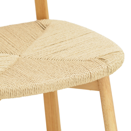 Καρέκλα Clareta rubberwood-σχοινί σε φυσική απόχρωση 53x55x79εκ **