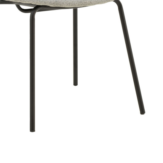 Καρέκλα Pietro γκρι ύφασμα-πόδι μαύρο μέταλλο 50x53x83εκ **
