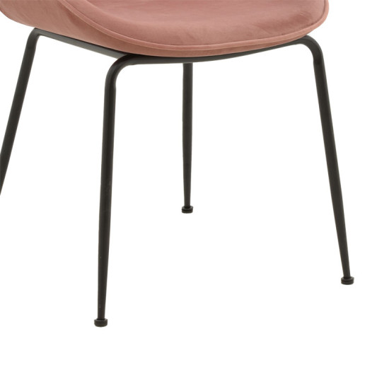 Καρέκλα Adelaide σάπιο μήλο βελούδο-πόδι μέταλλο μαύρο 47x64x88εκ
