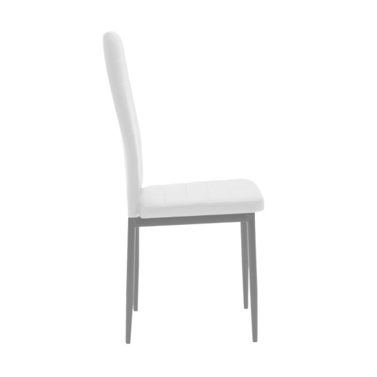 Καρέκλα Parker μέταλλο-PU λευκό-γκρι πόδι 42x48x98εκ - 4τμχ. **