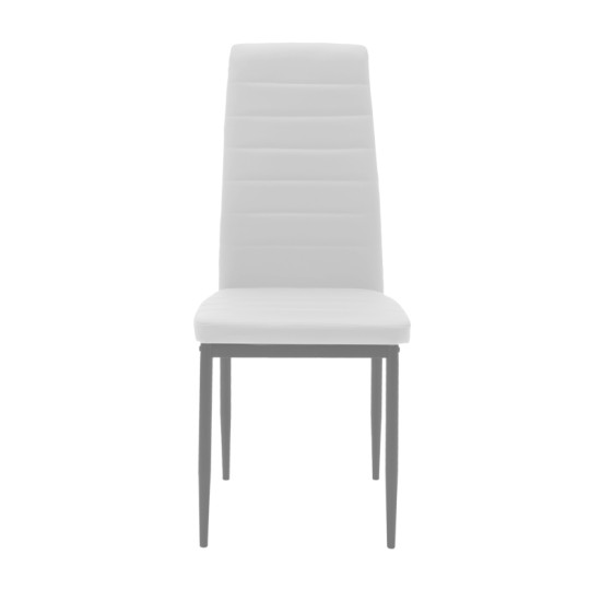 Καρέκλα Parker μέταλλο-PU λευκό-γκρι πόδι 42x48x98εκ - 4τμχ. **