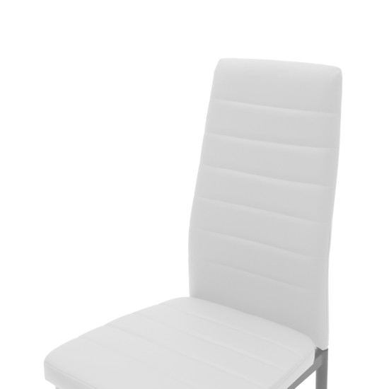 Καρέκλα Parker μέταλλο-PU λευκό-γκρι πόδι 42x48x98εκ - 4τμχ. **