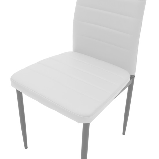 Καρέκλα Parker μέταλλο-PU λευκό-γκρι πόδι 42x48x98εκ - 4τμχ. **
