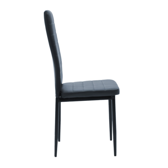 Καρέκλα Parker PU ανθρακί-μαύρο πόδι 42x48x98εκ - 4τμχ. **