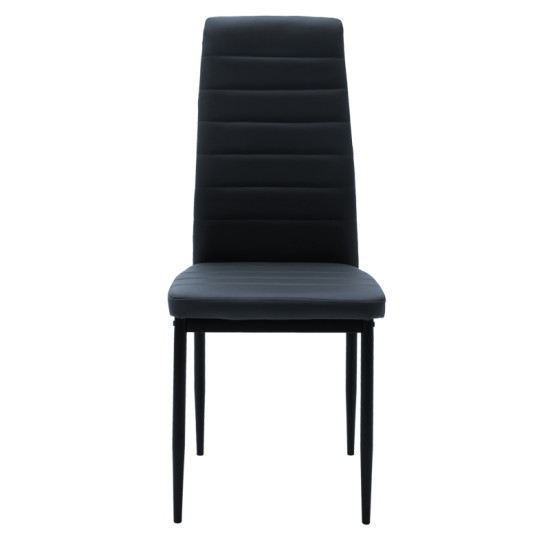 Καρέκλα Parker PU ανθρακί-μαύρο πόδι 42x48x98εκ - 4τμχ. **