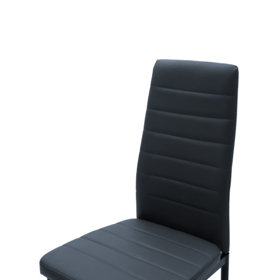 Καρέκλα Parker PU ανθρακί-μαύρο πόδι 42x48x98εκ - 4τμχ. **