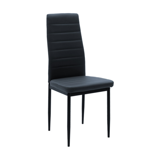 Καρέκλα Parker PU ανθρακί-μαύρο πόδι 42x48x98εκ - 4τμχ. **