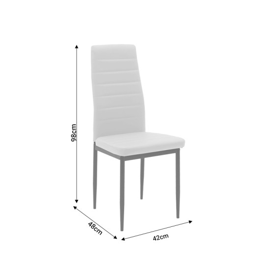 Καρέκλα Parker PU ανθρακί-μαύρο πόδι 42x48x98εκ - 4τμχ. **