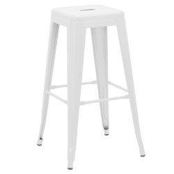 Σκαμπό μπαρ Utopia λευκό μέταλλο 42x42x76εκ **