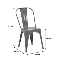 Καρέκλα Utopia μέταλλο σε ανθρακί απόχρωση 44x44x85εκ **