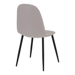 Καρέκλα Bella ύφασμα σε γκρι με πόδι μαύρο μέταλλο 43.5x52x89εκ - 4τμχ. ** Καρέκλα Bella ύφασμα σε γκρι με πόδι μαύρο μέταλλο 43.5x52x89εκ - 4τμχ. **