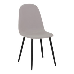 Καρέκλα Bella ύφασμα σε γκρι με πόδι μαύρο μέταλλο 43.5x52x89εκ - 4τμχ. ** Καρέκλα Bella ύφασμα σε γκρι με πόδι μαύρο μέταλλο 43.5x52x89εκ - 4τμχ. **
