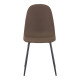 Καρέκλα Bella καφέ ύφασμα με πόδι μαύρο μέταλλο 43.5x52x89εκ - 4τμχ. ** Καρέκλα Bella καφέ ύφασμα με πόδι μαύρο μέταλλο 43.5x52x89εκ - 4τμχ. **