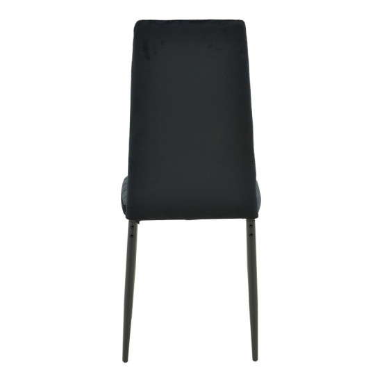 Καρέκλα Parker βελούδο σε μαύρη απόχρωση με μαύρα μεταλλικά πόδια 39.5x48x95εκ - 4τμχ. ** Καρέκλα Parker βελούδο σε μαύρη απόχρωση με μαύρα μεταλλικά πόδια 39.5x48x95εκ - 4τμχ. **