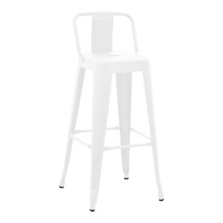 Σκαμπό μπαρ με πλάτη Utopia μέταλλο σε λευκή ματ απόχρωση 42x42x97εκ **