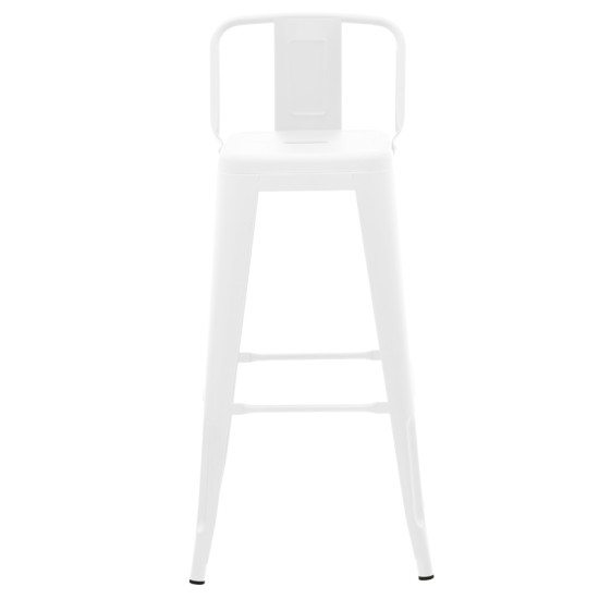 Σκαμπό μπαρ με πλάτη Utopia μέταλλο σε λευκή ματ απόχρωση 42x42x97εκ ** Σκαμπό μπαρ με πλάτη Utopia μέταλλο σε λευκή ματ απόχρωση 42x42x97εκ **