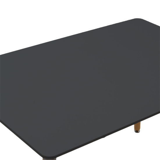 Τραπέζι Natali MDF μαύρο-πόδια φυσικό 120x80x76εκ