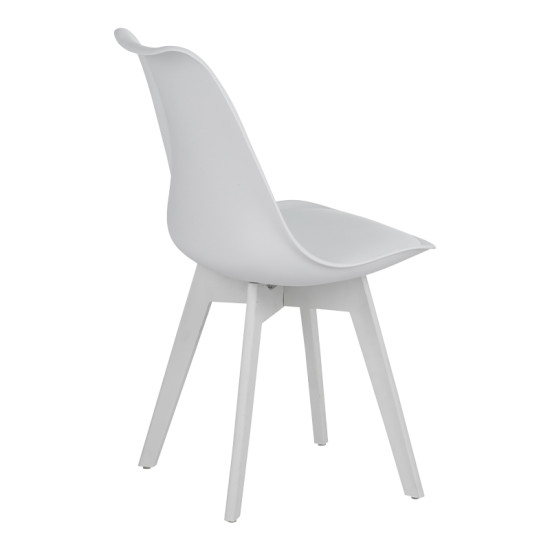 Καρέκλα Gaston I PP-PU σε λευκή απόχρωση 48.5x53.5x81.5εκ **