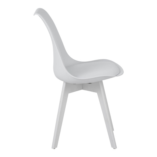 Καρέκλα Gaston I PP-PU σε λευκή απόχρωση 48.5x53.5x81.5εκ **